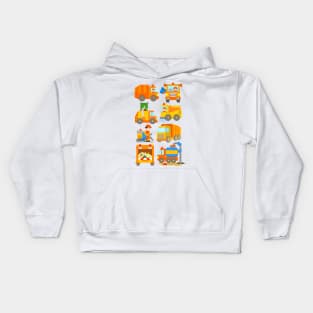 Cute Trash Vehicles Garbage Truck Kids Design Kids Hoodie